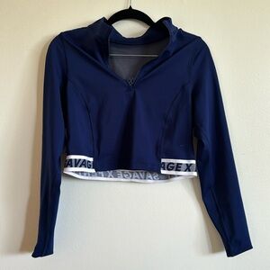 Savage X blue mesh workout top